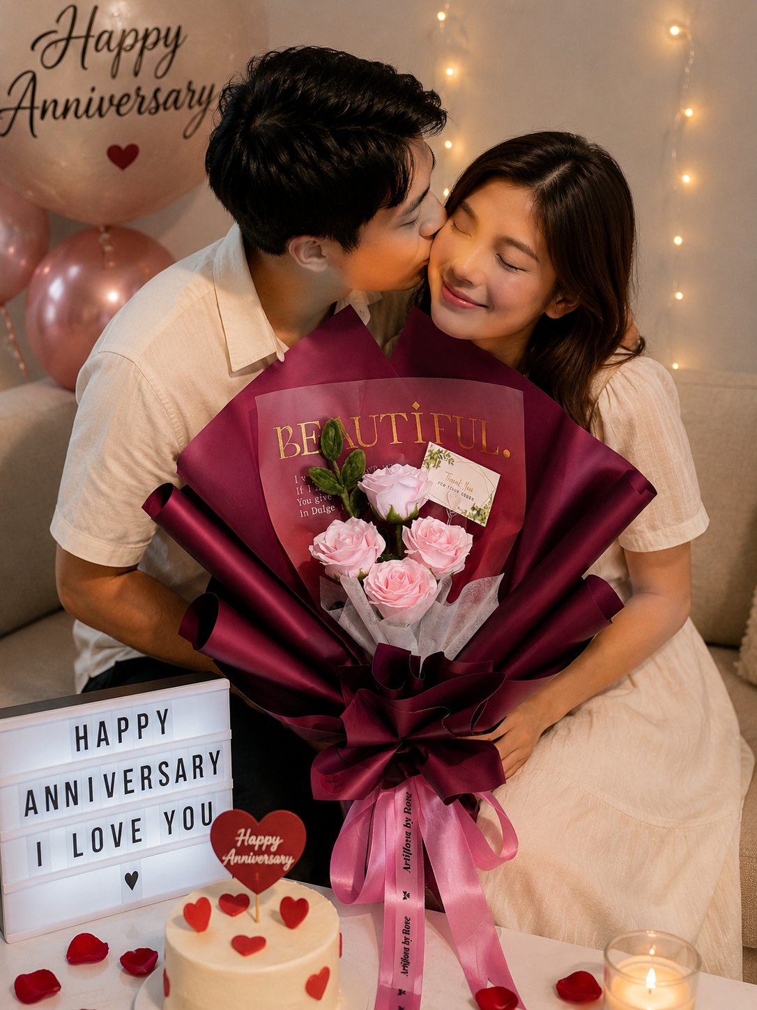 Romantic bouquet in soft light                                                                4.9⭐|1320 sold