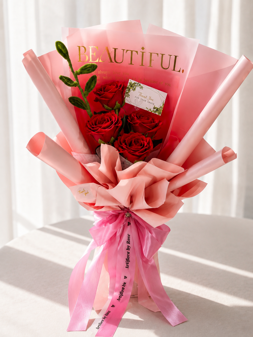 Soft Red Rose Bouquet – Elegant Floral Gift