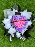 Heart pink/violet ribbon customised