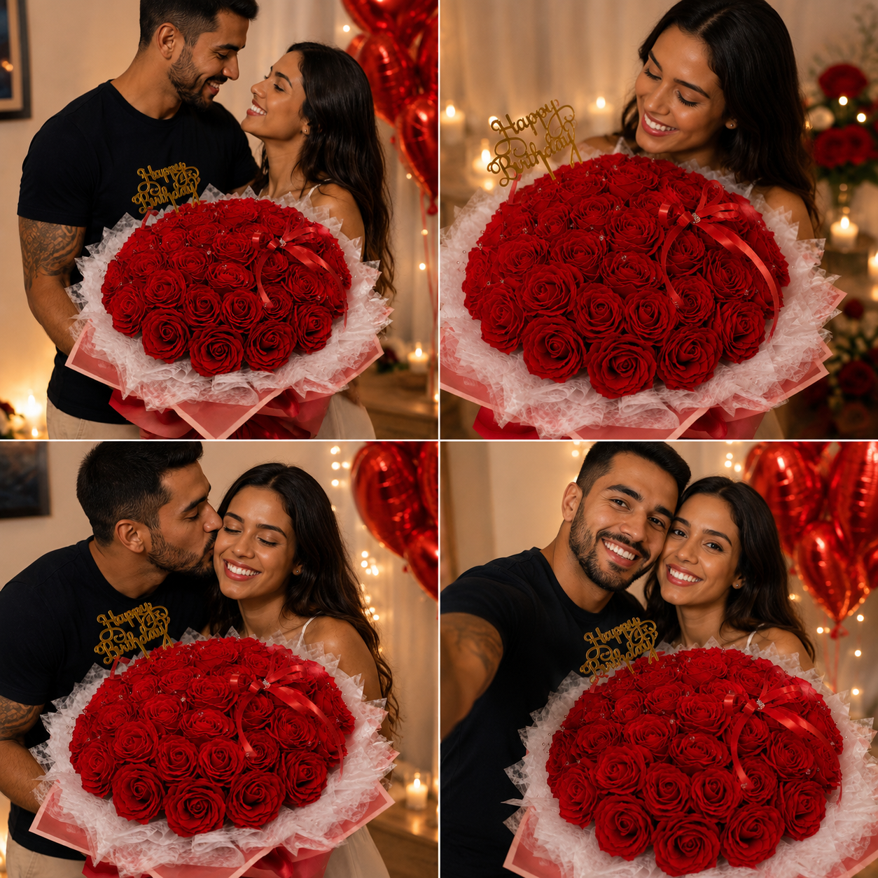 Ruby Romance – Luxury Artificial Red Rose Bouquet